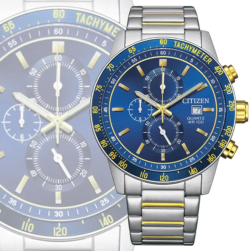Citizen Chronograph Tachymeter Bezel Blue Dial Men's WAtch- AN3684-59L